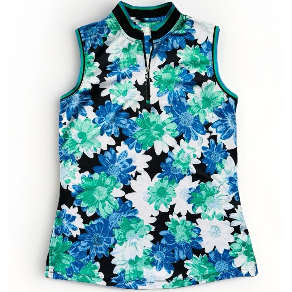 Calloway Opt Dri Women’s Small Printed Floral Sleeveless Mock Neck Golf Polo